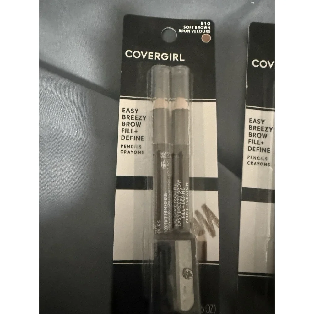 3 CoverGirl Soft Brown Brow Fill & Define Pencil w/Sharpener #510 Blendable New